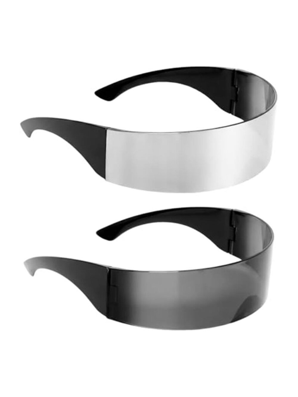Futuristic Sunglasses 80s Y2K Space Cyclops Wrap Around Glasses Rimless